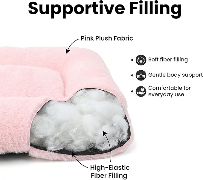 Dog Crate Bed 22x13,Washable Dog Crate Pad for Medium Dogs,Soft Kennel Bed Mattress with Non Slip Bottom,Pink