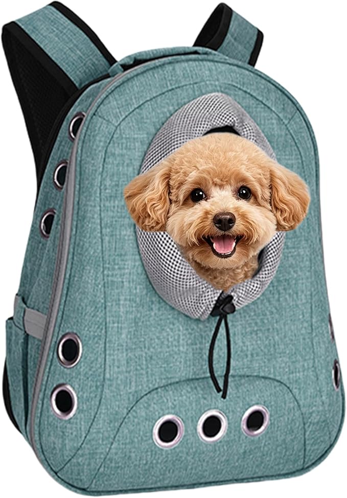 Small Dog Cat Chest Backpack Carrier,Large Space Ventilated Front Facing Backpack Carrier for Puppy,Lightweight Doggy Backpack for Hiking,Camping,Travel,Outdoor,Max 12 lbs(Cyan)