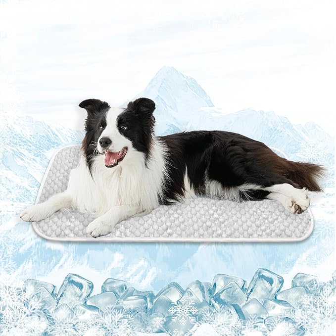 MICROCOSMOS Sleeping Pad & Pet Cooling Mat- Breathable Bubble Surface, EZ Clean. Keep Cooling for Pets, Kids and Adults in Summer.(GreyWhite, 36" x 24")