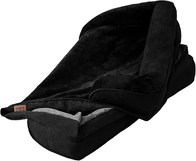 EHEYCIGA Dog Bed Cover Replacement for Extra Large Dog Bed, Waterproof Washable Removable Cover for Orthopedic Memory Foam Dog Sofa, Non-Slip Bottom, Black, Cover Only