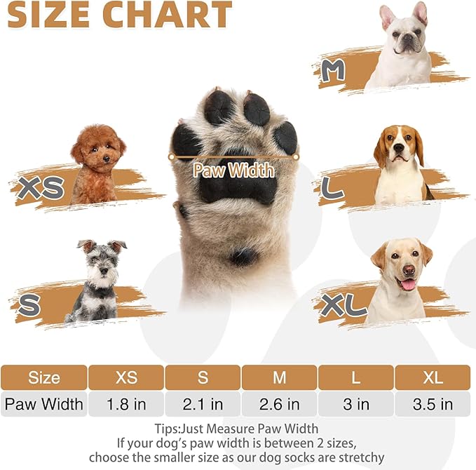 KOOLTAIL Dog Socks for Hot/Cold Pavement to Prevent Licking Paws,Dog Boots&Paw Protector for Hardwood Floors Anti Slip,Traction Control Booties for Small Medium Large Senior Dogs