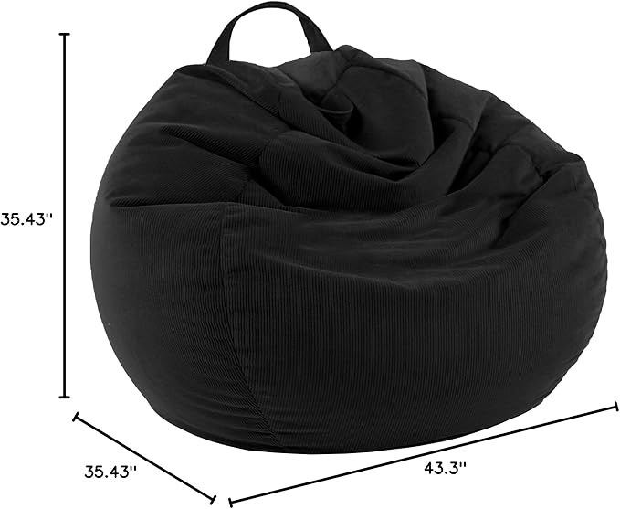 LPMOERA Stuffed Animal Storage Bean Bag Chair Cover (No Filler) For Kids and Adults.Pets Dogs/Cats Lazy Beds.Soft Premium Corduroy Stuffable Bean Bag For Organizing Children Plush Toys or Memory Foam