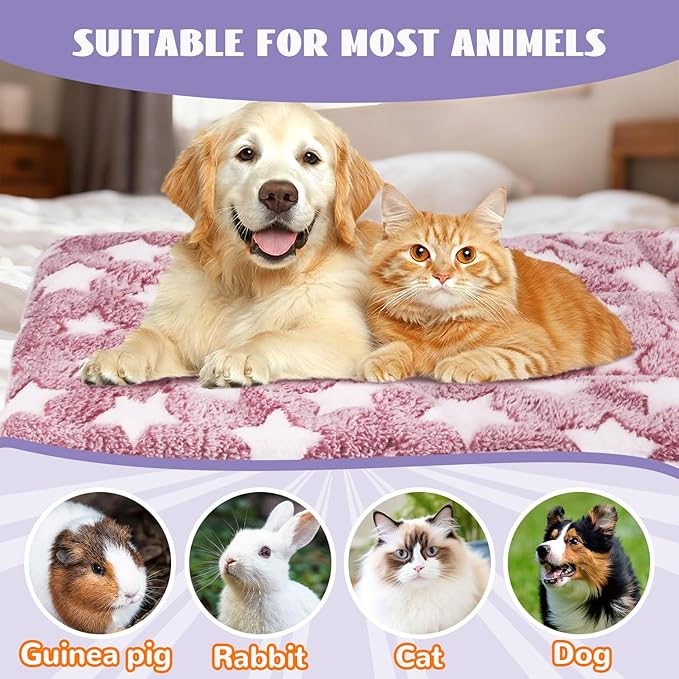 2 Pcs Self Warming Cat Bed, Self Heating Pet Mat for Cats & Dogs Soft Calming Cat Bed Mat Reflects Body Heat Warm Washable Pet Pad for Crates, Floors, Indoor, Outdoor (31×23.6 Inch)