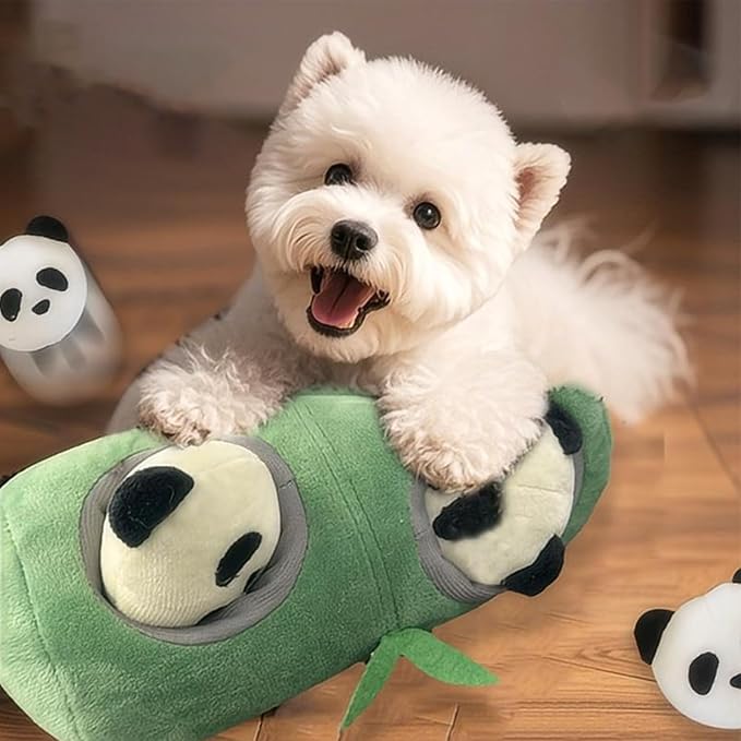 Panda Dog Toy Snuffle Dog Plush Toys Interactive Dog Toys with Squeaky and Hiding Dog Enrichment Toys for Dogs and Cats