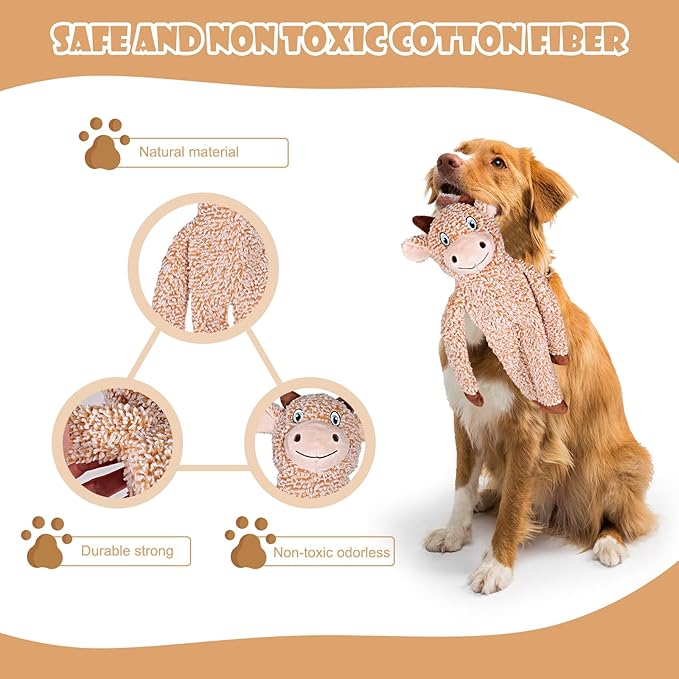 BUYPOW Koala No Stuffing Dog Toys for Large Dogs, Squeaky Crinkle Interactive Dog Animals Toys, Plush Teething Toys to Keep Them Busy, Cute Funny Dogs Gifts for Small Medium Large Breed