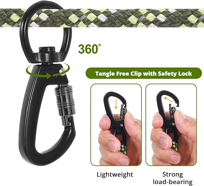 Dog Tie Out Cable for Camping - 70ft Dog Runner for Yard - Portable Trolley System for Large Small Dogs Outside