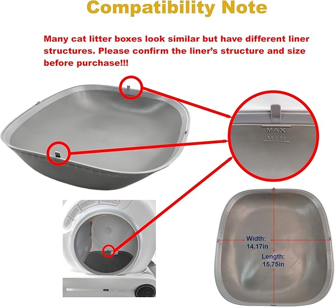 Cat Litter Box Silicon Pad Replacement for Self-Cleaning Cat Litter Box (for Model:65L Storage bin + 9L Waste Collection bin)‌Waterproof, Anti-Stick,Anti-Scratch (One Pad with Cleaning Set)