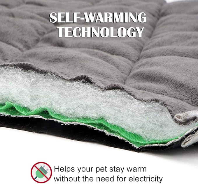 Self-Warming Cat Bed and Heating Mat - Thermal Pet Bed for Dogs and Cats - Crate Pad