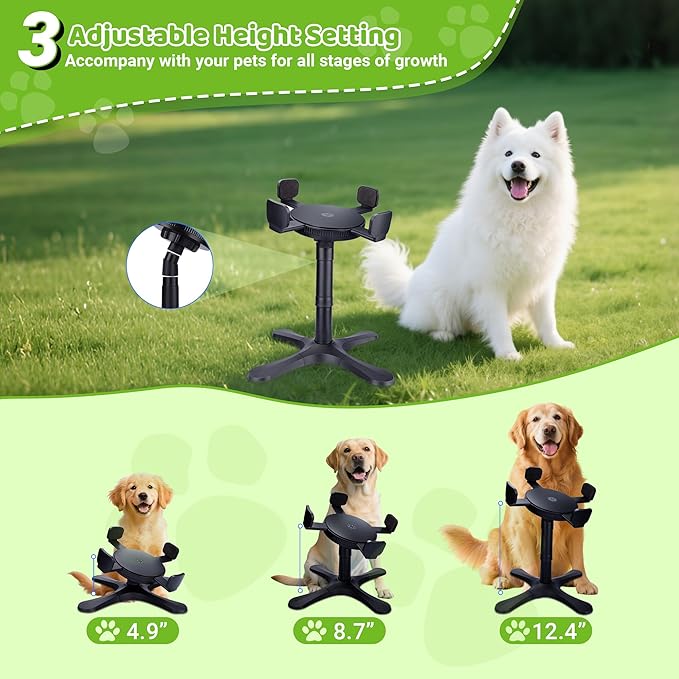 Dog Bowls,Elevated Adjustable Dog Bowl Stand with 3 Heights & Tilted Feeding Design, Raised Stand Compatible with Medium & Large Breeds(2 Pack) Black