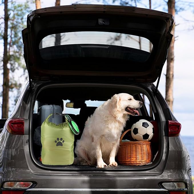 Pet Food Storage Bags,2 Pack Dog Food Travel Container, Portable Dog Food Carrier, with 2Pack Collapsible Dog Travel Bowls, for Container Bag for Camping & Dogs Boarding - Keeps Food Fresh