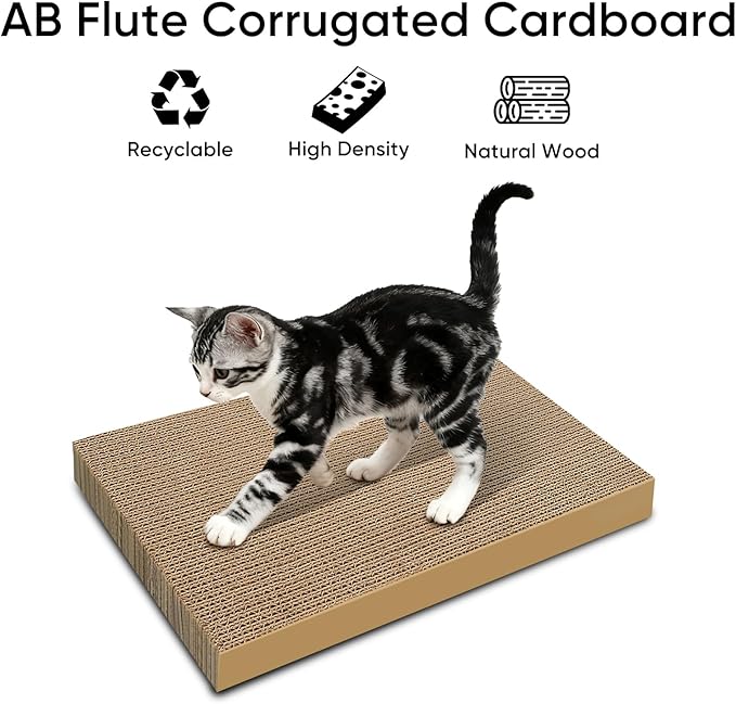 Cat Scratchers 8 Packs Refill Cat Scratching Pad Cardboard for Indoor Cats and Kitten, Large Size Cat Scratch Pad Board Easy for Cats to Scratch