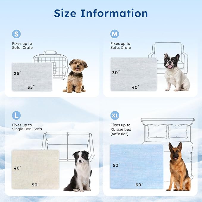ZOMISIA Cooling Blanket for Large Dogs - Washable Dog Cooling Mat for Hot Weather, Travel Soft Pet Summer Essentials, Khaki, 40"x50"