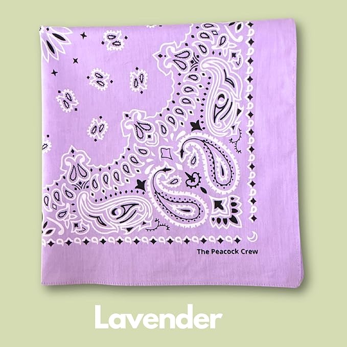 The Peacock Crew Premium Soft Cotton Bandanas Pack for Men and Women Paisley 22 x 22 inches
