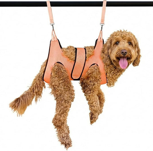 Haminway Pet Grooming Hammock – Large Dog Grooming Sling for Nail Trimming, Bathing & Ear/Eye Care – Pink