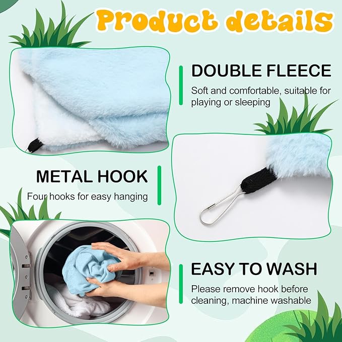 Jerify 6 Pcs 3 Layers Rat Hammock Set Small Animals Hammock Guinea Pig Ferret Hanging Hammocks Hamster Pet Cage Accessories for Chinchilla Sleeping and Playing(6 Colors)