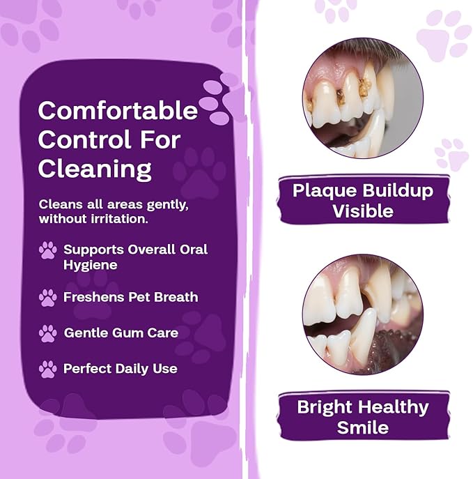 Dental Wipes Peanut Butter Scent – Best Dog Teeth Cleaning, Dog Dental Wipes for Dogs Teeth, Finger Toothbrush for Dogs and Cats, Oral Care, Remove Plaque, Tartar & Bad Breath – 50 Count