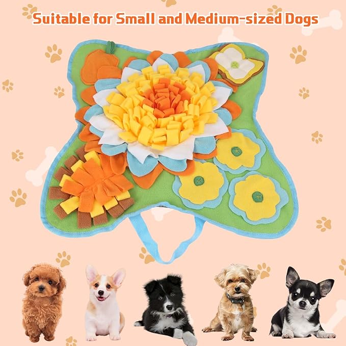 Yummy Sam Snuffle Mat for Small and Medium Dogs, 2 in 1 Portable Interactive Nose Smell Training Sniffing Pad with Puzzle Toys for Boredom Stimulating Slow Eating and Keep Busy (Green)