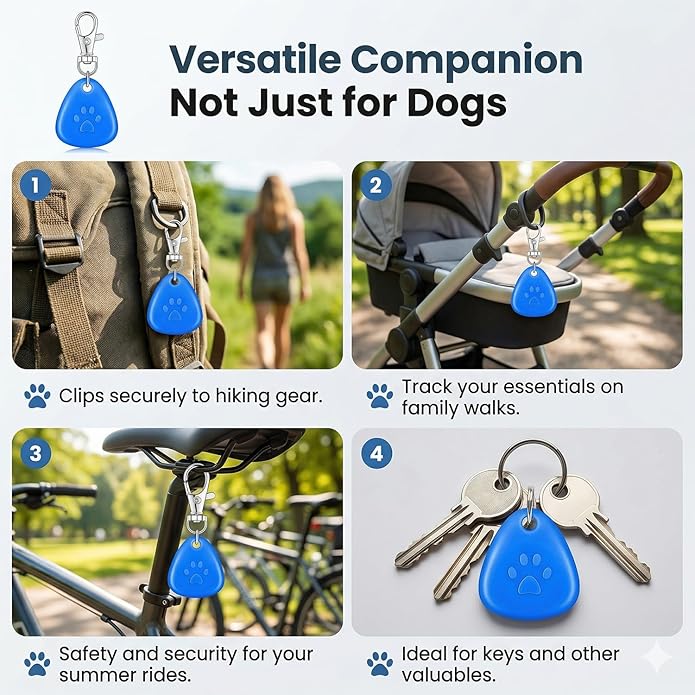 QUELIEN LED Dog Collar Light, Clip-On Dog Safety Light for Night Walking, High Visibility Light Up Dog Collar Accessory for Summer Camping & Hiking, Lightweight for All Pets, Blue