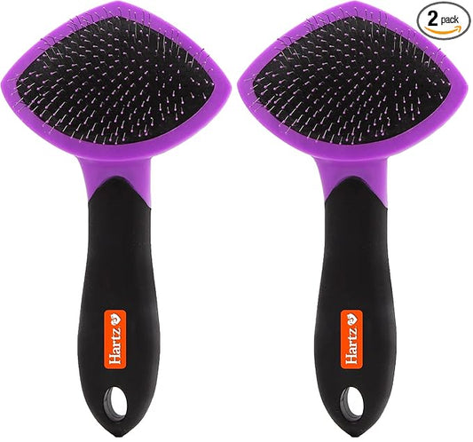 Hartz Groomer's Best Small Slicker Brush for Cats and Small Dogs, Black/Violet, 1 Count (Pack of 2)