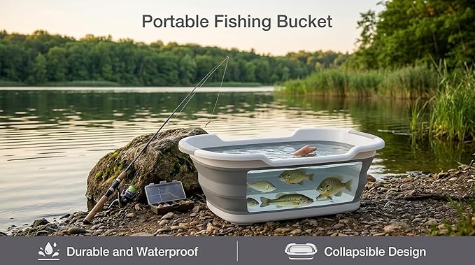 Collapsible Dog Bathtub with Drain Plug - Foldable Portable Pet Bath Tub for Small Dogs & Cats, 25L Large Travel Shower Basin, Lightweight PP &TPR Material (Grey, 23x16x11 Inches)