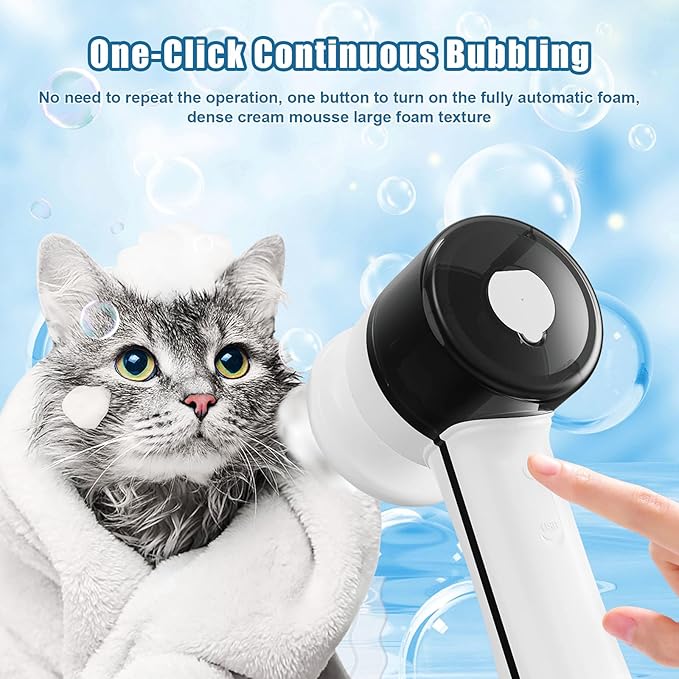 Electric Dog Shampoo Dispenser, Shampoo Foamer for Pets Bathing and Grooming, Pet Handheld Showerheads, Dog Showerheads & Sprayers