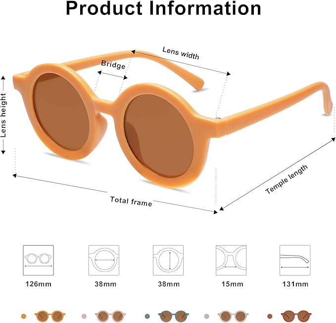 SOJOS Cute Round Polarized Sunglasses for Kids Girls Boys UV400 Protection De Sol Gafas Beach Holiday