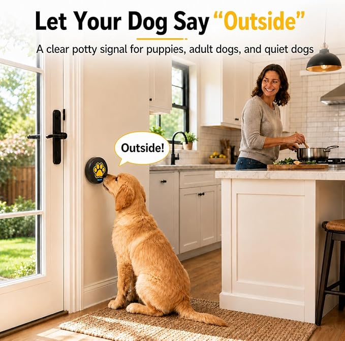 ChunHee Dog Bells to Go Outside, Touch Activated Dog Door Bell for Potty Training, Dog Bell for Door with 36 Built-in Sounds & Voice Commands, 5 Adjustable Volume Levels, Puppy Training Bell for Dogs