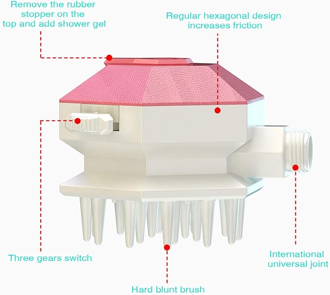 Dog Shower Sprayer Head Attachment Pet Grooming Combing Sprayer,Water Sprinkler Massaging Brush Nozzle for Dogs and Cats,Multi-Function Pet Shower Head for Dog Home Cleaning Bath