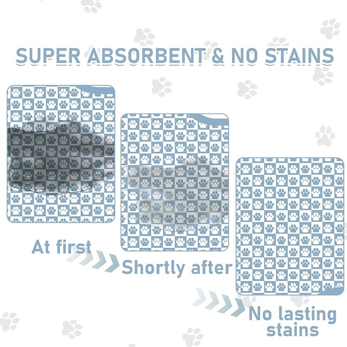 Pet Mats for Food and Water, Blue Bone Dog Food Mat for Floors, Non Slip Indoor Quick Dry Cat Bowl Feeding Mats (11.8” X19.7”)