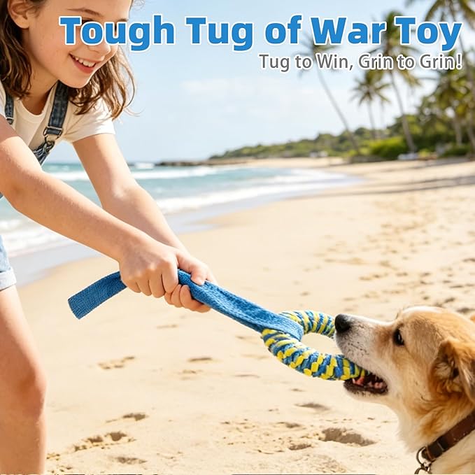 Floating Pool Dog Toys for Water Fetch, Durable Tug Of War Dog Chew Toys for Small Medium Large Dogs, Interactive Outdoor Summer Essentials for Lake Beach Dummy Retrieving Bumper Training 2 Pack