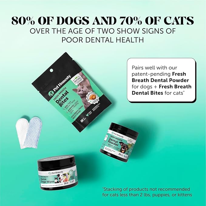 Pet Honesty Dog Dental Care Virtual Bundle – Dental Finger Wipes (30 Ct) + Brush Buddies Dental Sticks for Extra Small Dogs (40 Ct) – Teeth Cleaning, Plaque & Breath Support