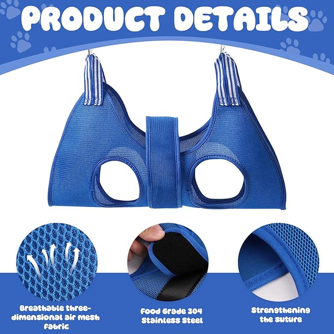 14 Pcs Dog Grooming Hammock Set, Dog Sling for Nail Trimming, Pet Grooming Harness with Pet Trimming Comb