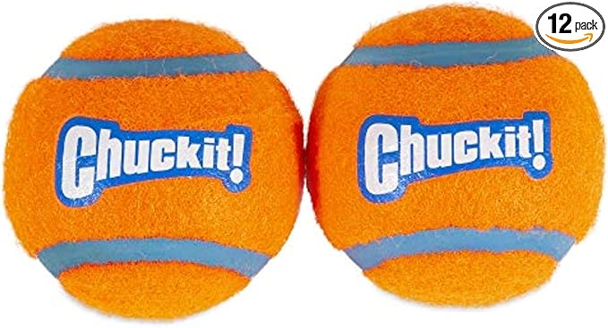 Chuckit! Dog Tennis Ball Dog Toy, Large (3 Inch Diameter) for Dogs 60-100 lbs, Pack of 24