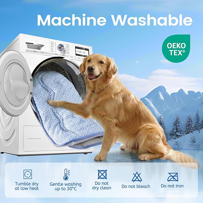 Cat Cooling Mat, Thick Cooling Mat for Dogs with PCM & Thermochromic Tech, Dual-Sided Durable Waterproof Cool Pet Bed Mat for All-Year Use, Q-Max>0.5, Machine Washable, Non-Toxic - S(17" x 23")