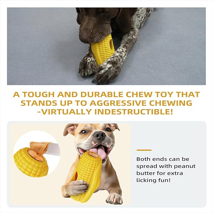 Dog Frozen Treat Toys to Keep Them Busy - Interactive Dog Puzzle Toys with Frozen Mold, Indestructible Aggressive Chew Toys for Large Dogs, Food Grade-Easy to Clean-Reduce Anxiety-Safe Chewing-Yellow