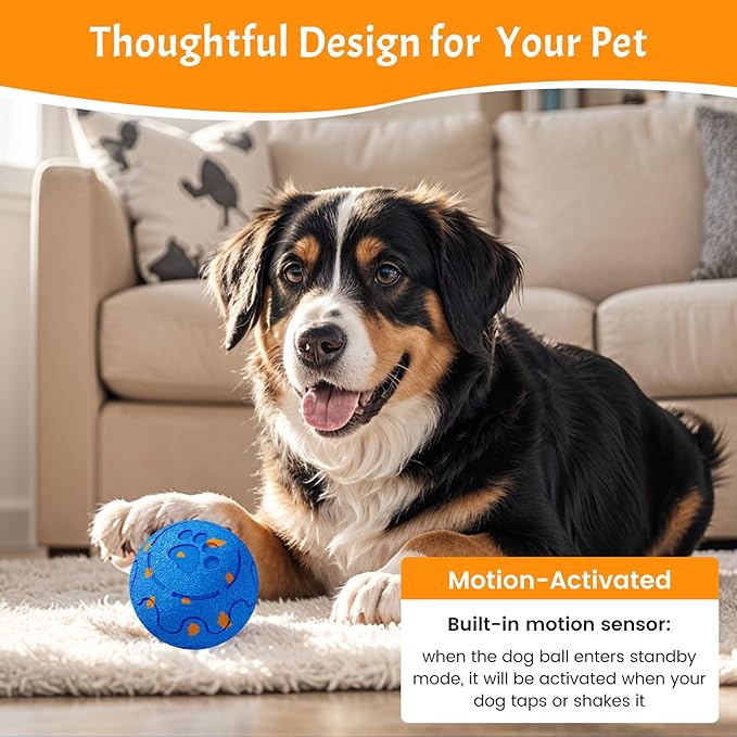 Interactive Dog Toys for Large Dogs, Automatic Moving, Bouncing, Rolling, Durable E-TPU Chew Resistant for Bored Energetic Medium Dogs, Rechargeable Waterproof for Indoor Outdoor Play