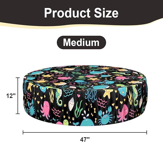 Foldable Round Dog Swimming Pool Cover, for 32 "/63“/48” Collapsible Outdoor Tub, PVC Coating Waterproof and UV Protection, Leakproof Washable Kiddie Pet Small Paddling Bath Accessories