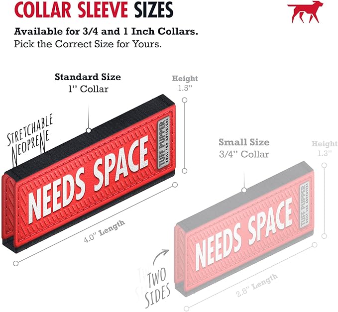 Tuff Pupper 2-Pack Waterproof Collar Sleeves | Fits Any 1 Inch Wide Dog Collar | Dual Sided Message | Durable Silicone & Neoprene | Odor & Stink Proof | Easy Slide On & Off (Needs Space, Standard)
