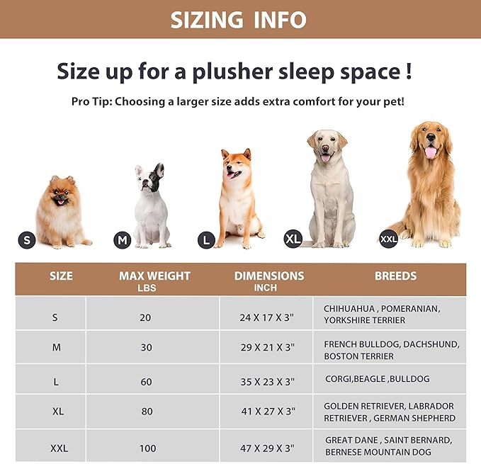 Dog Bed for XX Large Dog - Orthopedic Pet Beds with Memory Foam, Waterproof Removable Washable Cover with Non-Slip Bottom, Khaki, 47" L x 29" W x 3" H