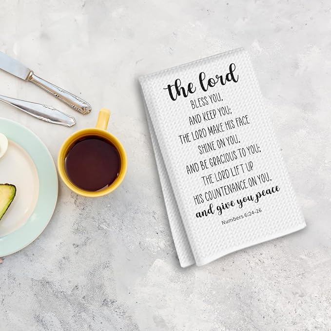 Religious Christian Kitchen Dish Towel, Bible Verse Absorbent Dish Tea Towels for Kitchen Bathroom Decor, Reusable Bar Hand Dishcloths Home Holiday Decor Christian Gifts for Women Men Housewarming