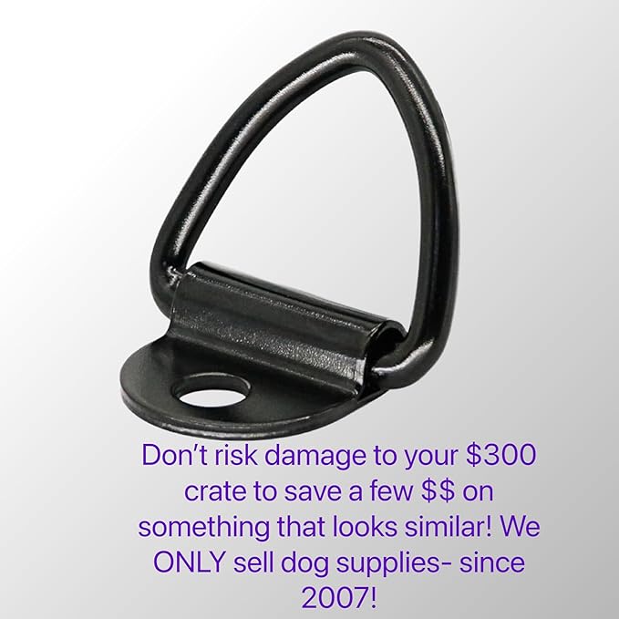 The Dog Agility Shop® Dog Crate Tie Down D-Ring Kit with Heavy Duty, Anti-Slip Serrated hex Bolts.Compatible with Ruff Land Kennels