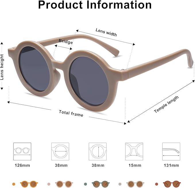 SOJOS Cute Round Polarized Sunglasses for Kids Girls Boys UV400 Protection De Sol Gafas Beach Holiday