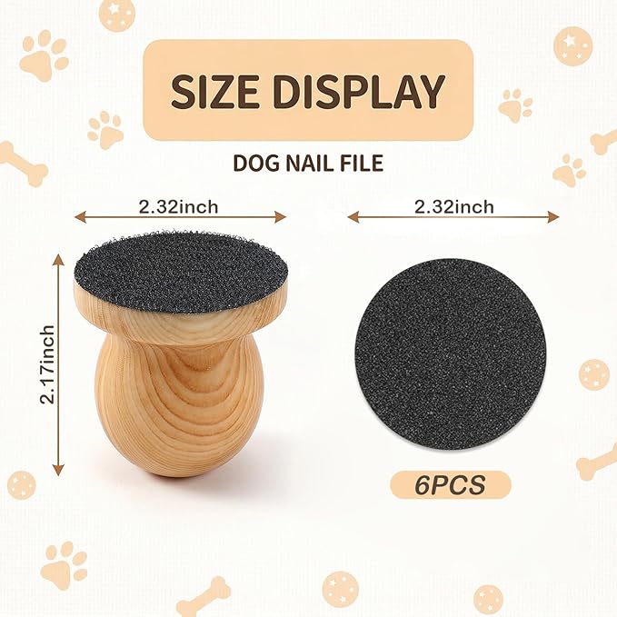 Dog Nail File with 6 Replaceable Sandpaper Sheets – Pet Nail File Board for Dogs & Cats, Safe Scratch Nail Grinder for Smooth, Healthy Nails at Home