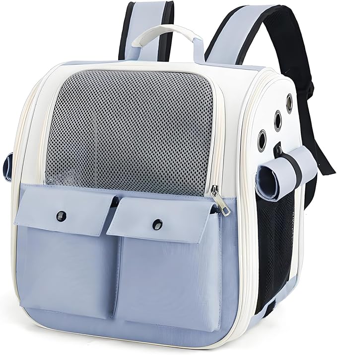 Cat Backpack Carrier, Designed for Cats and Small Dogs Small Animal Pet Backpack Carrier, Breathable Foldable Lightweight Comfort, Shoulder Pet Backpack (Pink)