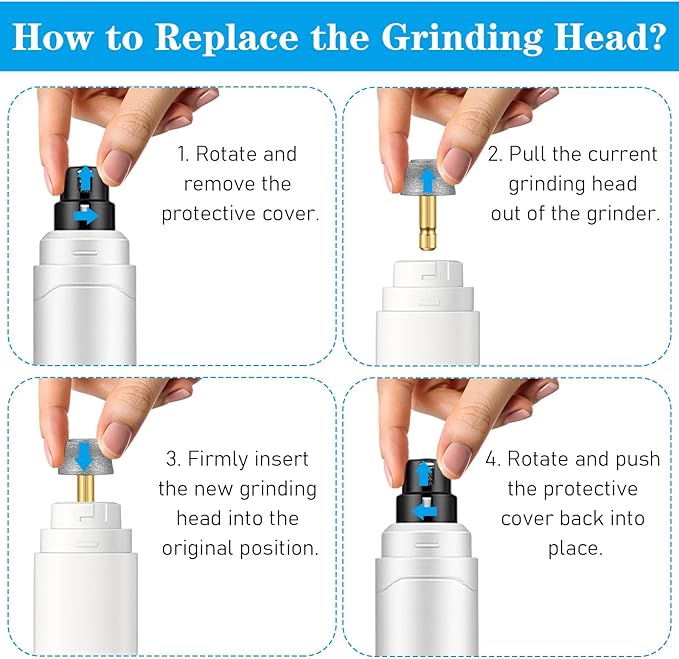 Dog Nail Grinder Replacement Heads, 10pcs Pet Nail Grinder Diamond Tip Replacement, Dog Claw Smoothing Grinders Bits fot Most Electric Pet Paw Trimmer Nails Grinders, Highly Efficient and Safe