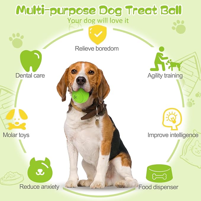 HIPPIH Indestructible Squeaky Dog Toys, Interactive Dog Balls 2 Pack, Dog Chew Toys for Aggressive Chewers, Natural Rubber Puppy Toys for Large/Medium Dogs, Tough Puppy Teething Toys, Relieve Anxiety