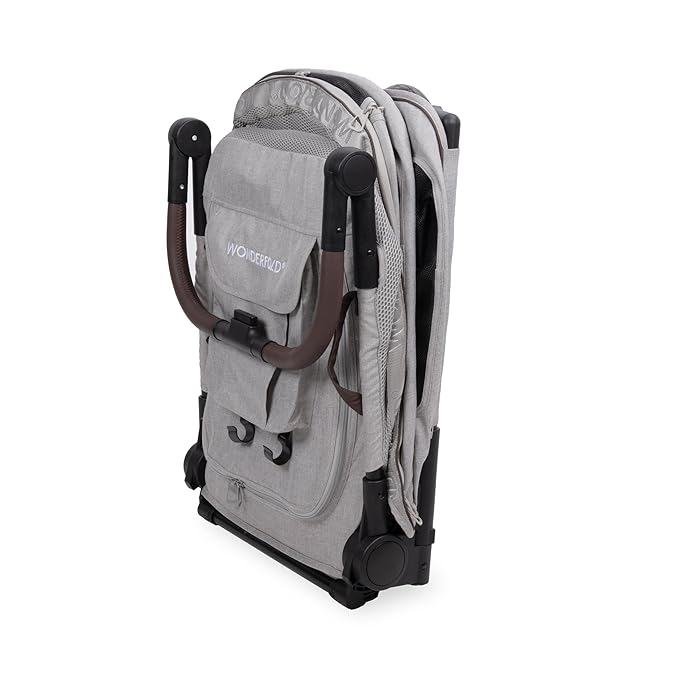 WonderFold PF Luxury FlatFold Pet Stroller Designed for Comfortable Elevated Everyday Walks - Gray, Medium (Up to 66 lbs)