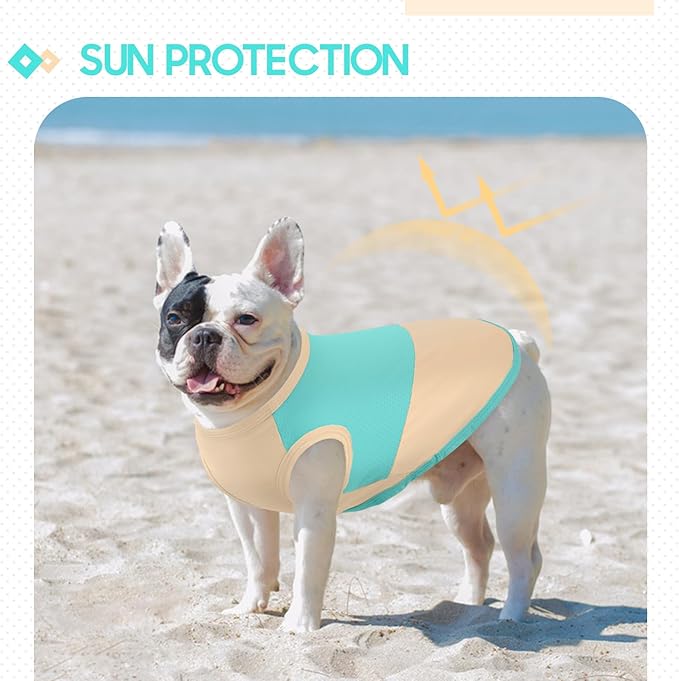 BRKURLEG Summer Dog Cooling Vest Quick Dry Breathable Dogs Cooling Shirts UPF 50+ Sun Protection Dog Shirt Lightweight Pet Shirts for Outdoor Adventures, Walking, Beach, GreenYellow, XXL