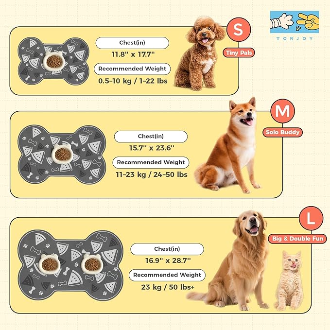 Dog Food Mat, 0.15” Thickened Super Absorbent Pet Feeding Mat for Food and Water, Fruit Donut Pattern Cat Placemat, Quick Dry Non-Slip Dog Bowl Mat, Water Splash Proof（Medium Donut Blue）