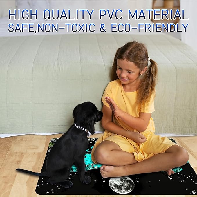 Dog Food Mat, 15.7" x 23.6" Absorbent Pet Feeding Mat for Food and Water, Waterproof Diatom Mud Pet Placemat with Non-Slip Rubber Backing, Easy Clean Cat Bowl Mat for Floors - Blue Butterfly 1